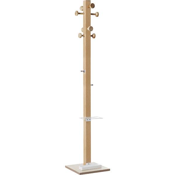 Garderobenständer easyCloth Massivholz 8 große Haken Schirmhalter weiß. PAPERFLOW S.A.S | | LE HUB BATEMENT 5