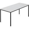 Rechtecktisch Vierkantrohr beschichtet BxT 1600 x 800 mm grau / anthrazit. 928291 49 Aufenthaltsraum