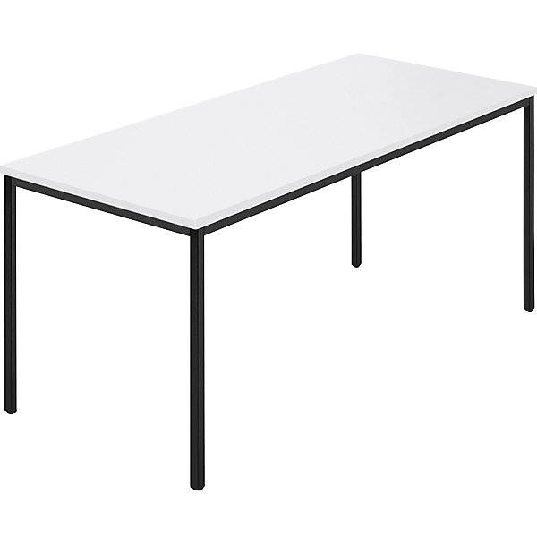 Rechtecktisch Vierkantrohr beschichtet BxT 1600 x 800 mm weiß / anthrazit. SODEMATUB NAUDIN 92822449-0
