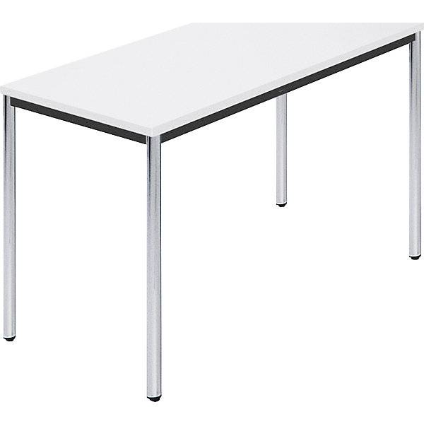 Rechtecktisch Rundrohr verchromt BxT 1200 x 600 mm weiß. SODEMATUB NAUDIN 92935249