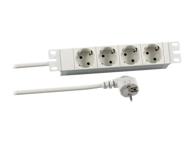 EFB-Elektronik ESP.72K, 10" 1HE Steckdosenleiste 4 x CEE7/3, RAL7035-0