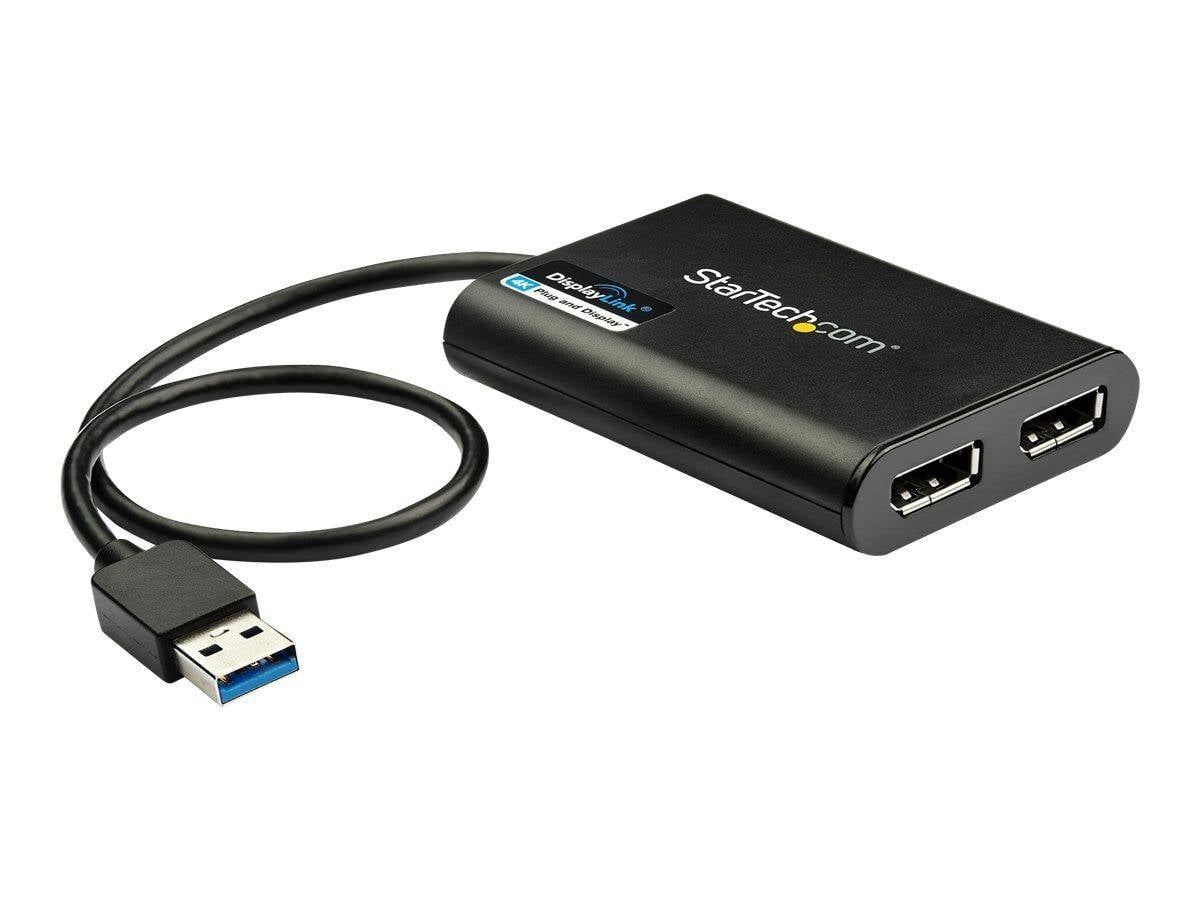 StarTech.com StarTech USB 3.0 to Dual DisplayPort Adapter 4K 60Hz, DisplayLink Certified, Video Converter with External