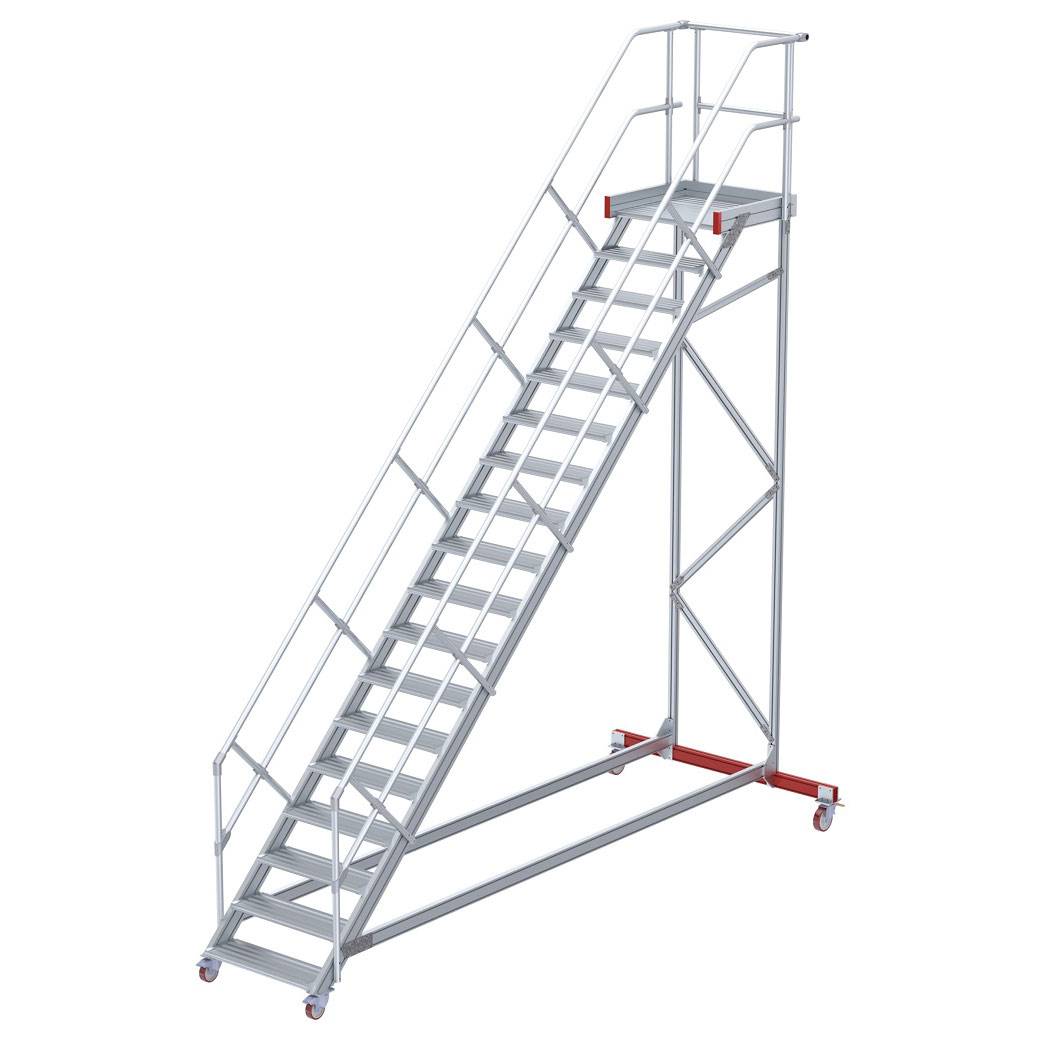 Euroline 513 Wartungsbühne 45° 600mm Stufenbreite 18 Stufen Alu gerieft-0