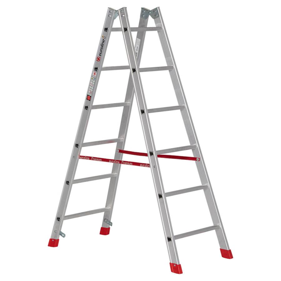 Euroline Premium 305 Sprossenstehleiter 2x6 Sprossen-0