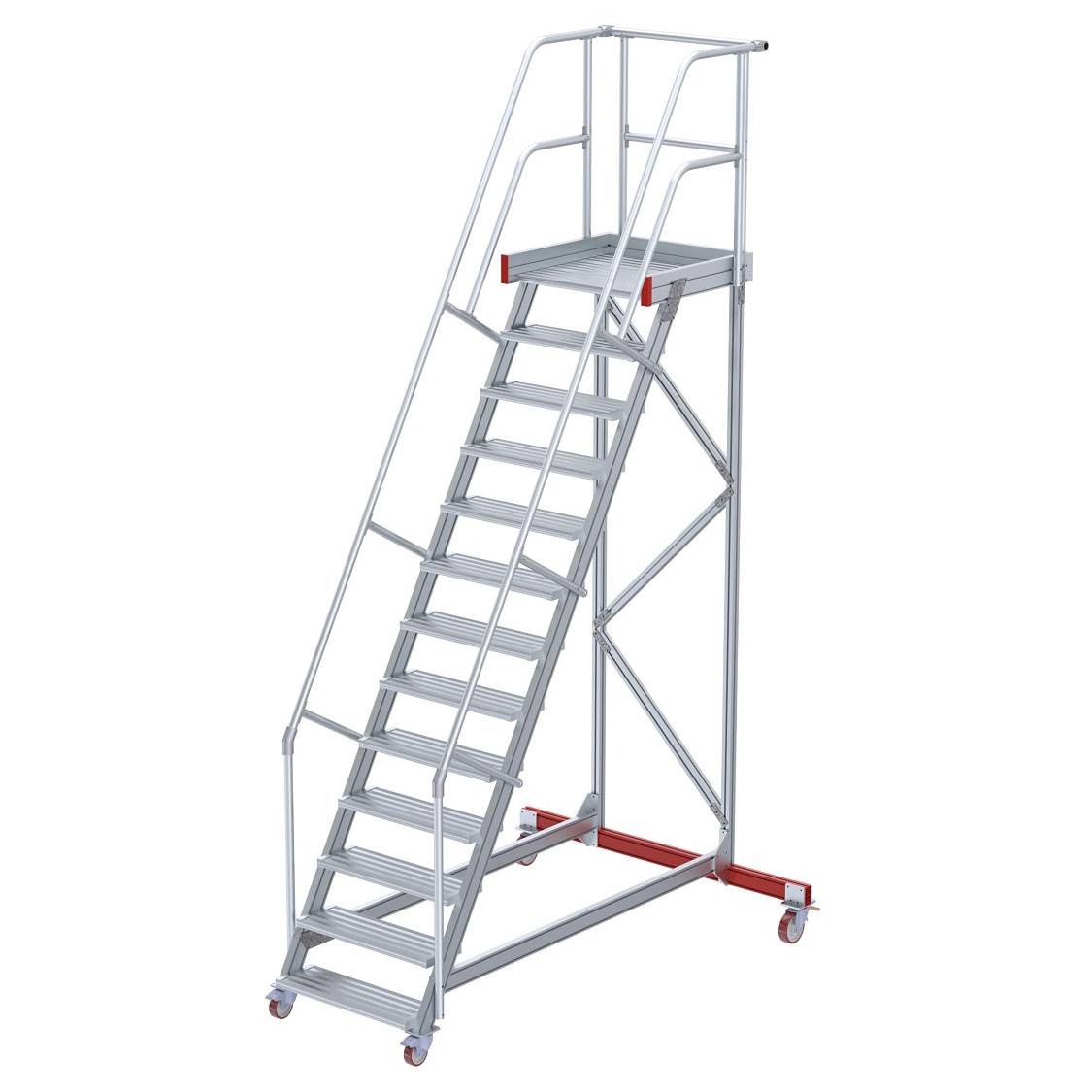 Euroline 513 Wartungsbühne 60° 800mm Stufenbreite 13 Stufen Alu gerieft-0