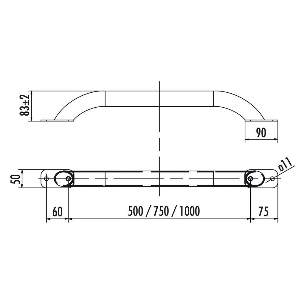 Hailo Haltegriff Edelstahl 500mm Länge-0