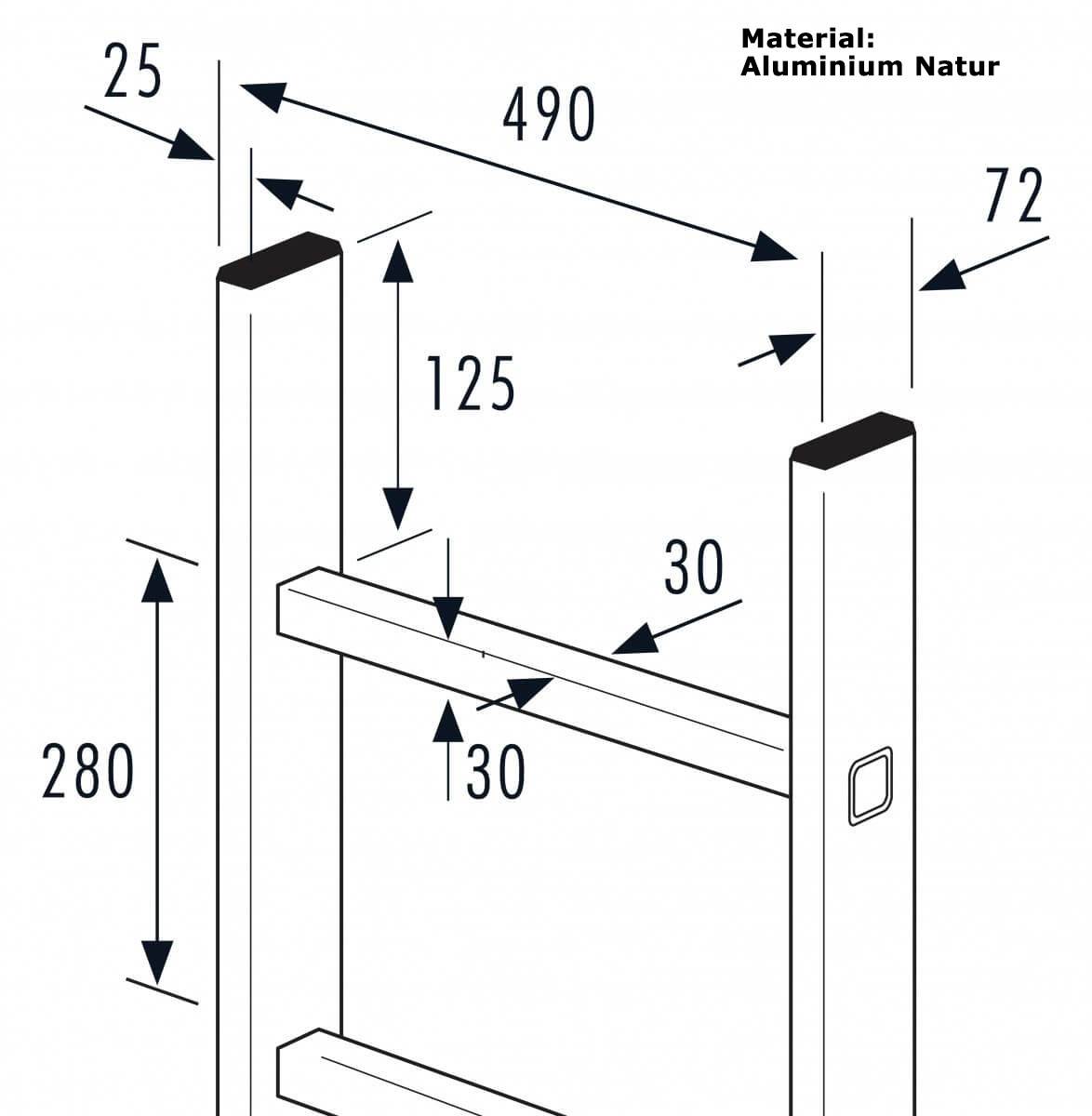 Hailo Steigleiter Einzelelement Aluminium natur 1,12m-3