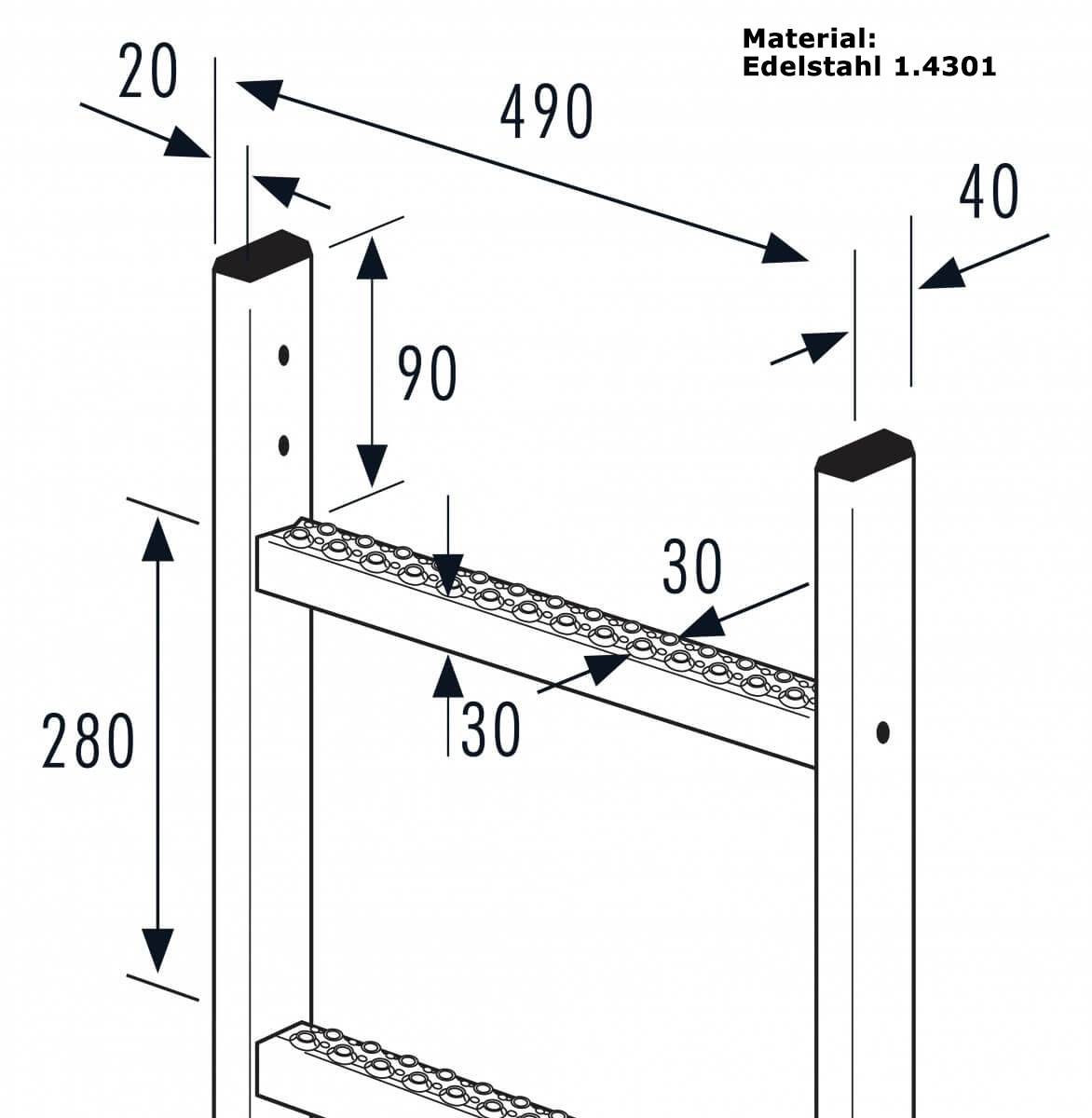 Hailo Steigleiter Einzelelement Aluminium natur 1,12m-4
