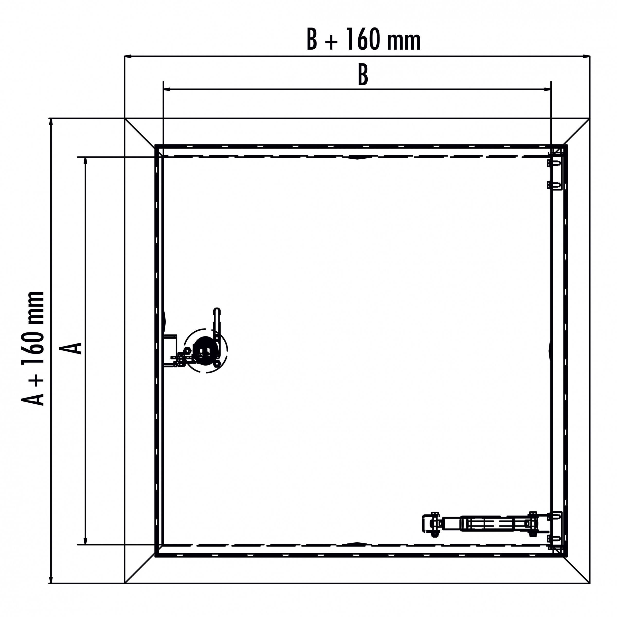 Hailo Schachtabdeckung HS7 Edelstahl 4mm begehbar, tagwasserdicht mit Verschluss versenkt 800x800mm-2