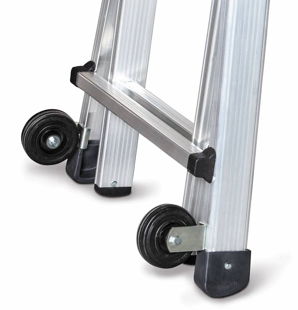 Euroline Premium 31621 Vario-Klappleiter mit Rollen 4x3 Sprossen-1