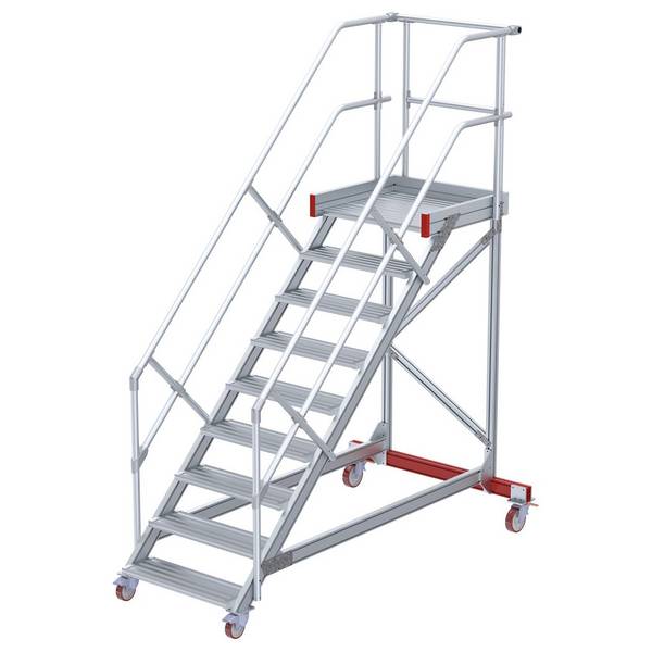 Euroline 513 Wartungsbühne 45° 1000mm Stufenbreite 9 Stufen Alu gerieft