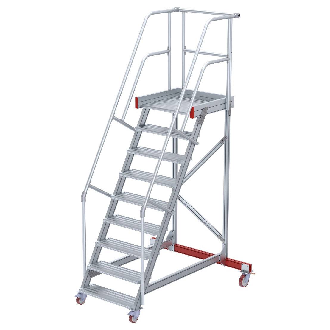 Euroline 513 Wartungsbühne 60° 800mm Stufenbreite 9 Stufen Alu gerieft-0