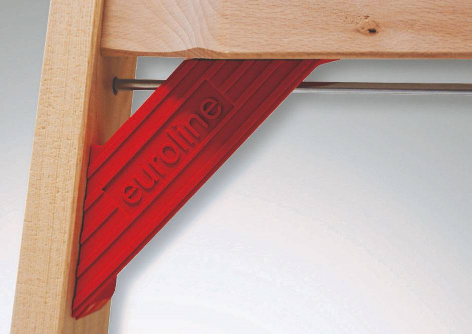 Euroline Holz Stufenstehleiter mit Comfort-Stufen mit Werkzeugablage 2x5 Stufen-3