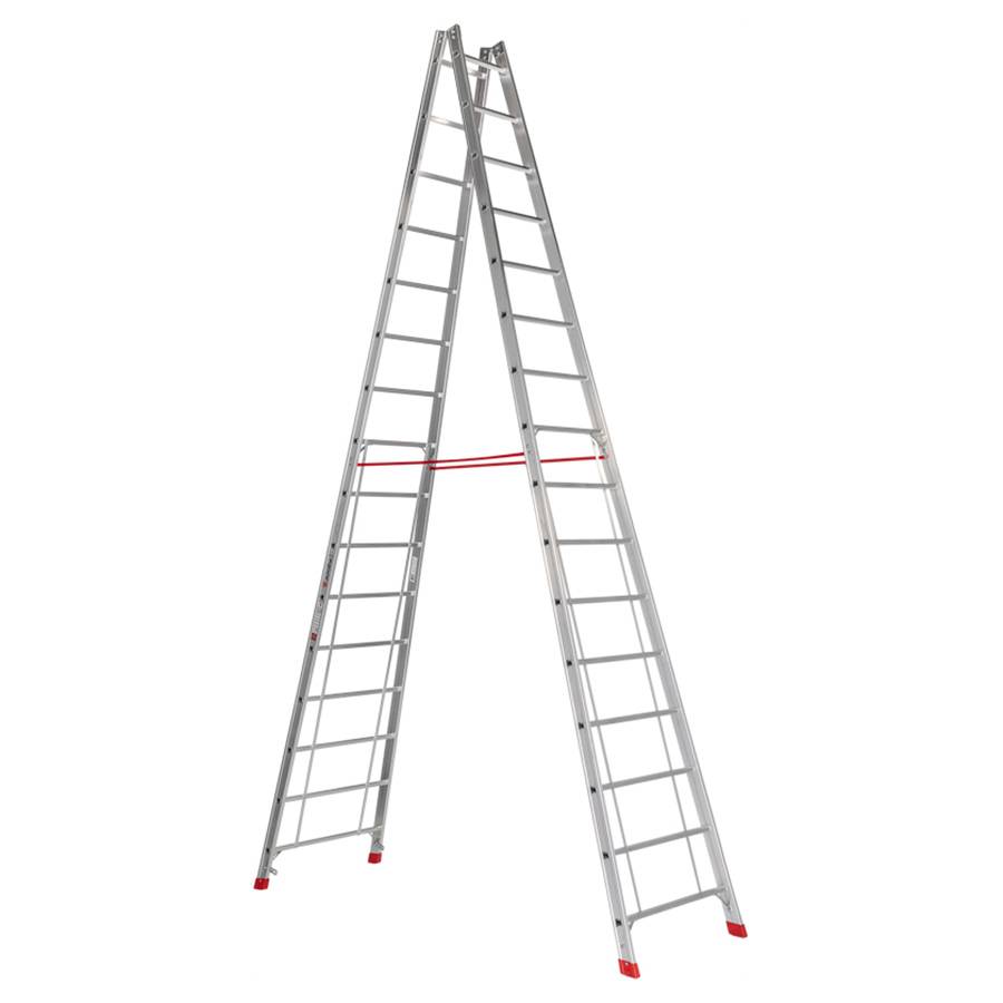 Euroline Premium 305 Sprossenstehleiter 2x16 Sprossen-0