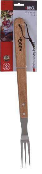 Barbecue-Gabel mit Holzgriff 46 cm silber-1