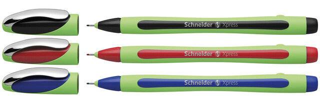 Schneider Xpress - Fineliner - Schwarz, Rot, Blau - wasserbasierte Tinte - 0.8 mm (Packung mit 3)-4