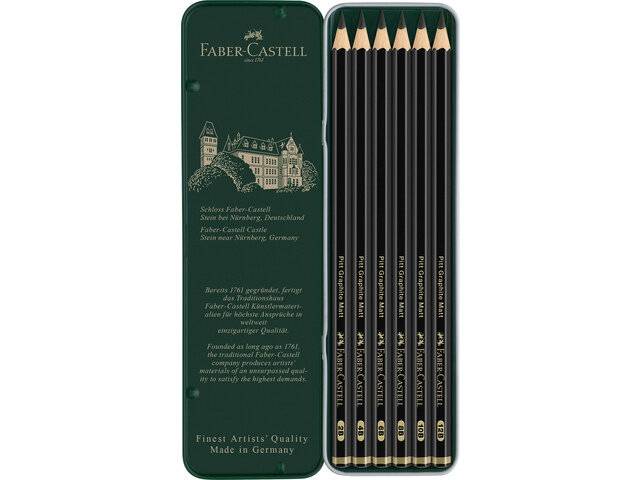 Faber-Castell Pitt Graphite Matt - Bleistift - Grafit - 10B, 12B, 2B, 4B, 6B, 8B (Packung mit 6)-3
