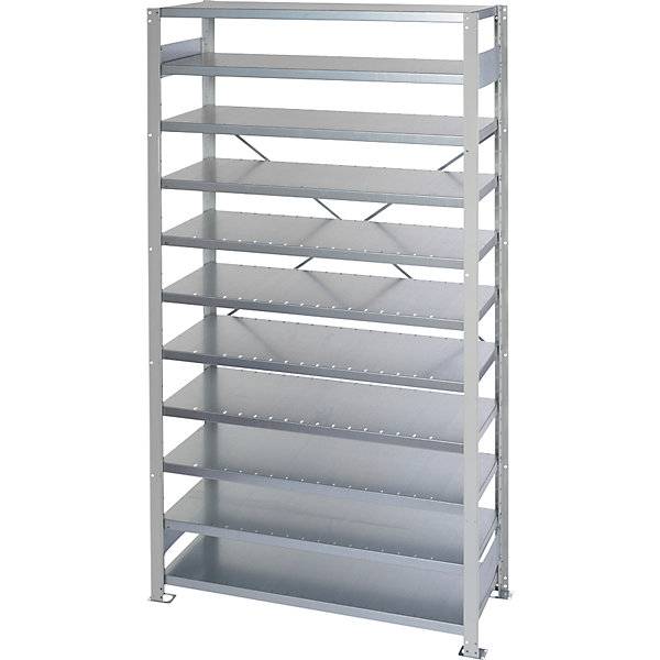 Steckregal für Regalkästen HxB 2100 x 1000 mm Grundregal Tiefe 400 mm ohne Kästen Böden 11 Stk. STEMO