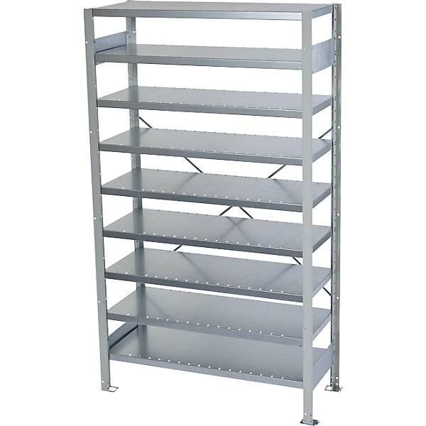 Steckregal für Regalkästen HxB 1790 x 1000 mm Grundregal Tiefe 400 mm ohne Kästen Böden 9 Stk. STEMO-0