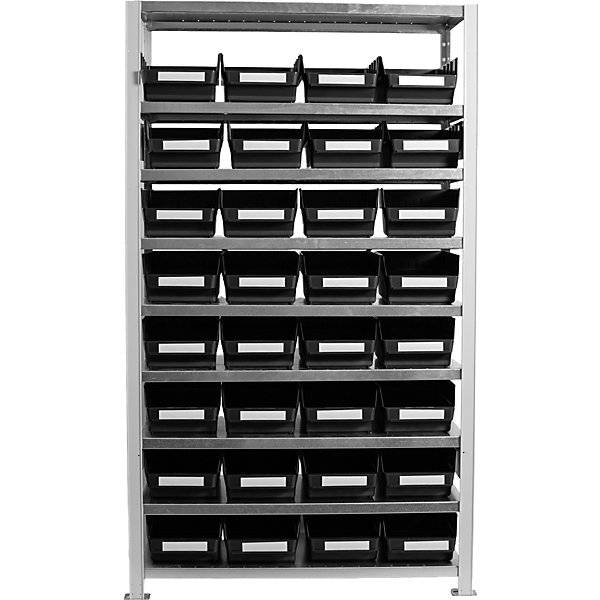 Steckregal mit ESD Sichtlagerkästen HxBxT 1790 x 1000 x 400 mm 32 Sichtlagerkästen. STEMO Lagerstandard GmbH-4