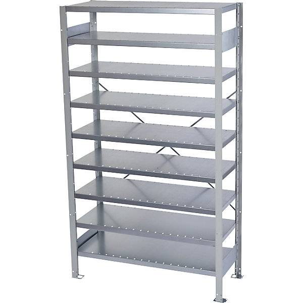 Steckregal für Regalkästen HxB 1790 x 1000 mm Anbauregal Tiefe 400 mm ohne Kästen Böden 9 Stk. STEMO