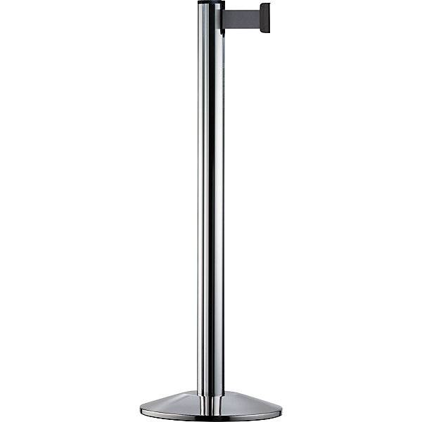 Gurtpfosten Beltrac EXTEND Aluminium Pfosten Chrom poliert Gurt silbergrau. VIA GUIDE GmbH 69223349-0