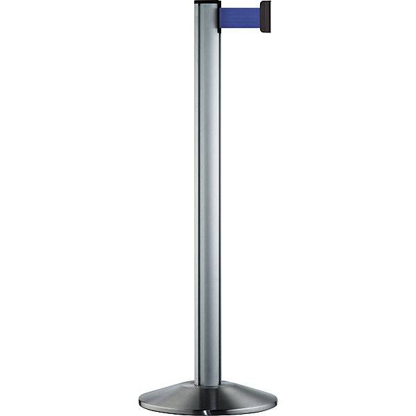 Gurtpfosten Beltrac EXTEND Aluminium Pfosten Chrom gebürstet Gurt blau. VIA GUIDE GmbH 69222949-0