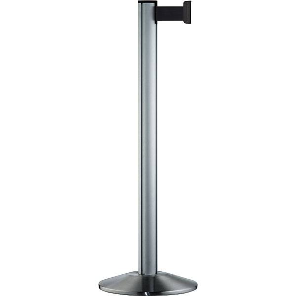 Gurtpfosten Beltrac EXTEND Aluminium Pfosten Chrom gebürstet Gurt schwarz. VIA GUIDE GmbH 69222849
