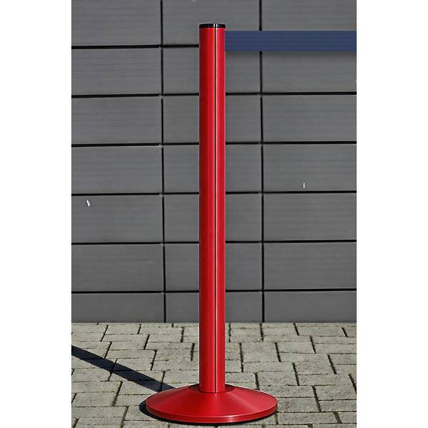 Gurtpfosten Beltrac EXTEND Aluminium Pfosten rot Gurt dunkelblau. VIA GUIDE GmbH 69224449-1