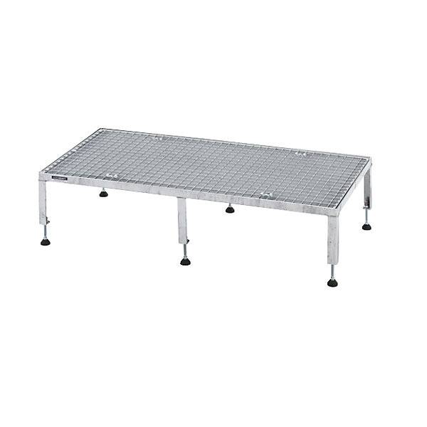 Arbeitsplattform Höhenverstellbereich 255 - 320 mm mit Gitterrostplatte Plattform LxB 1210 x 610 mm-0