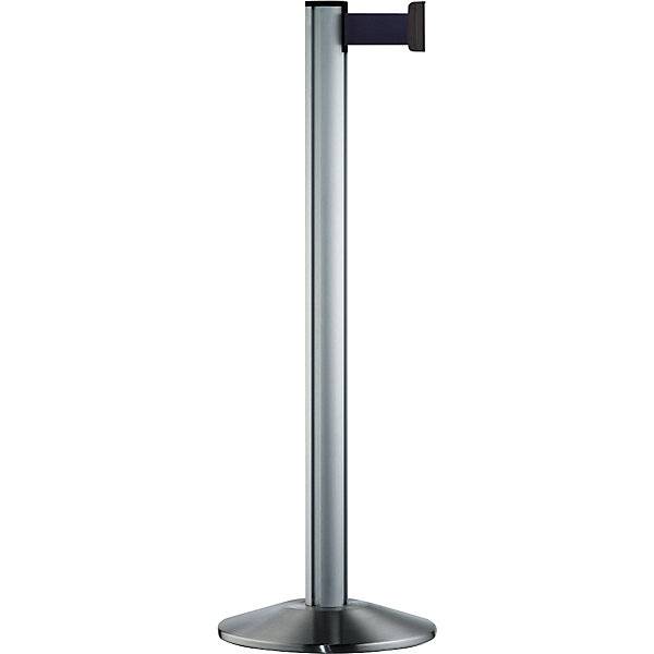 Gurtpfosten Beltrac EXTEND Aluminium Pfosten Chrom gebürstet Gurt dunkelblau. VIA GUIDE GmbH 69223149