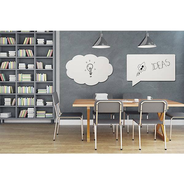 Design-Whiteboard emailliert THOUGHTS - Wolke BxH 1180 x 880 mm weiß. Smit Visual Supplies BV 56357049-2