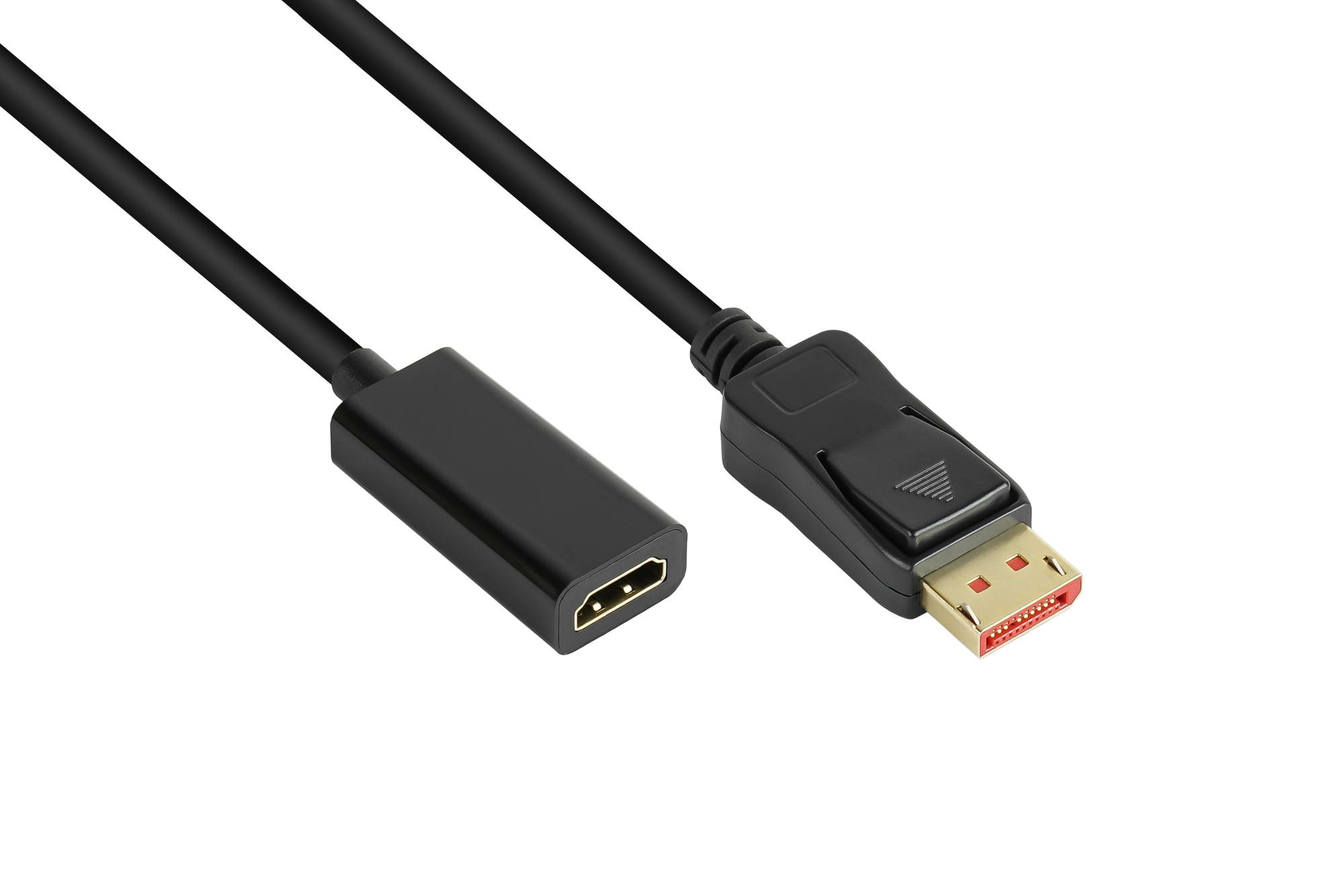 Adapter DisplayPort 1.4 Stecker an HDMI 2.0b Buchse, 4K @60Hz, vergoldete Kontakte, ca. 20cm, Good Connections®-1
