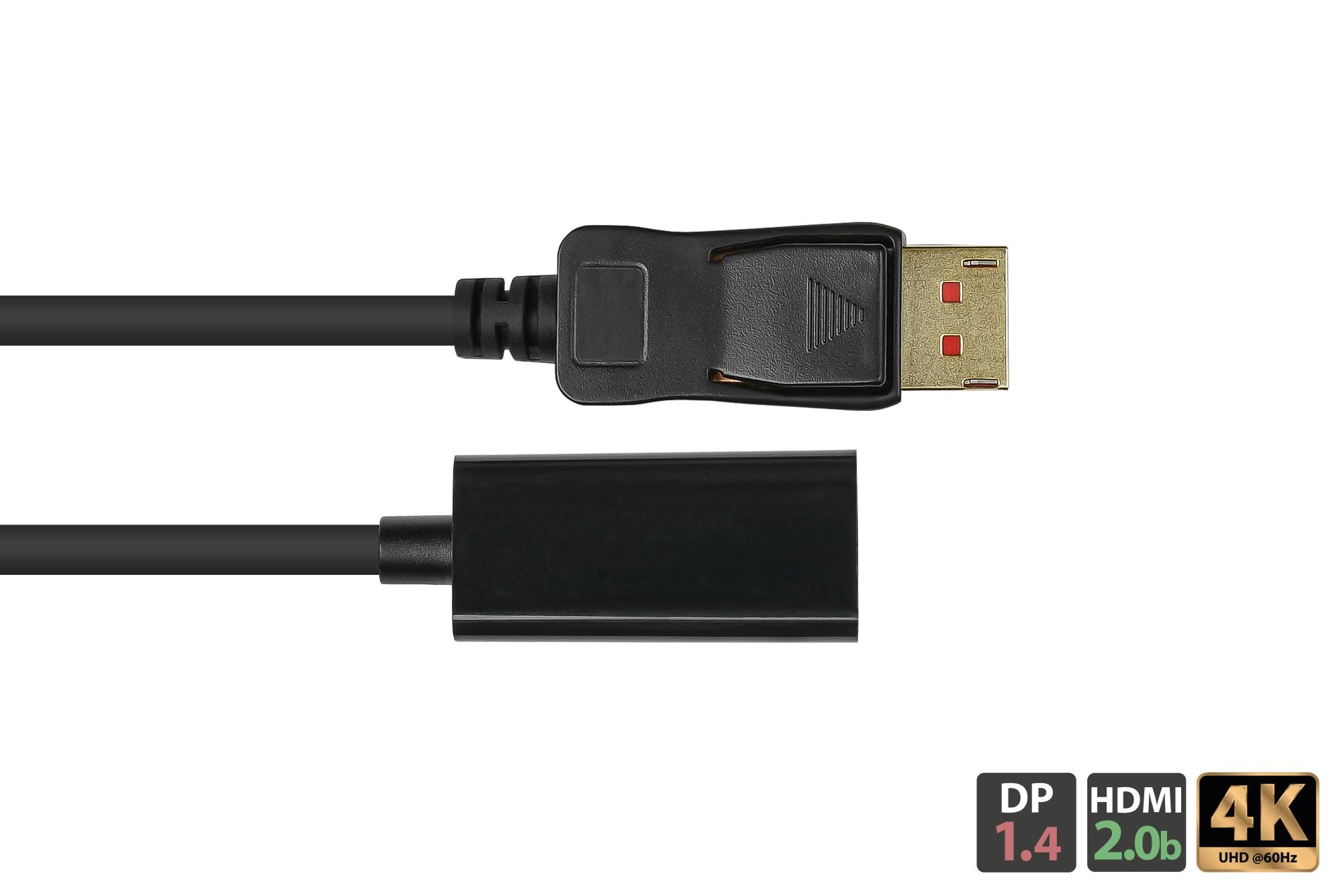 Adapter DisplayPort 1.4 Stecker an HDMI 2.0b Buchse, 4K @60Hz, vergoldete Kontakte, ca. 20cm, Good Connections®-2