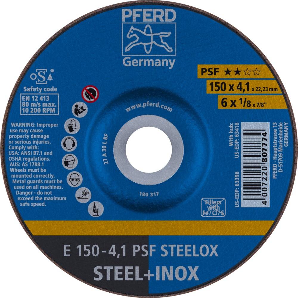 PFERD Schruppscheibe E 150-4,1 PSF STEELOX-0