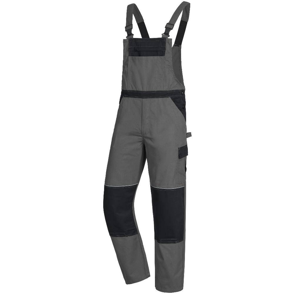 MOTION TEX LIGHT, Latzhose, grau / schwarz, STANDARD 100 by OEKO-TEX®, Größe 102-0