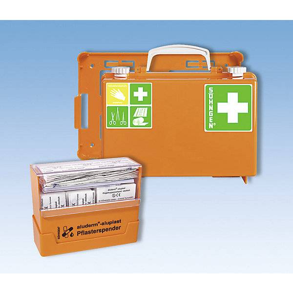 Erste-Hilfe-Koffer mit Pflasterspender und Wandhalterung Inhalt nach DIN 13157. W. SOEHNGEN GmbH 92688349-1