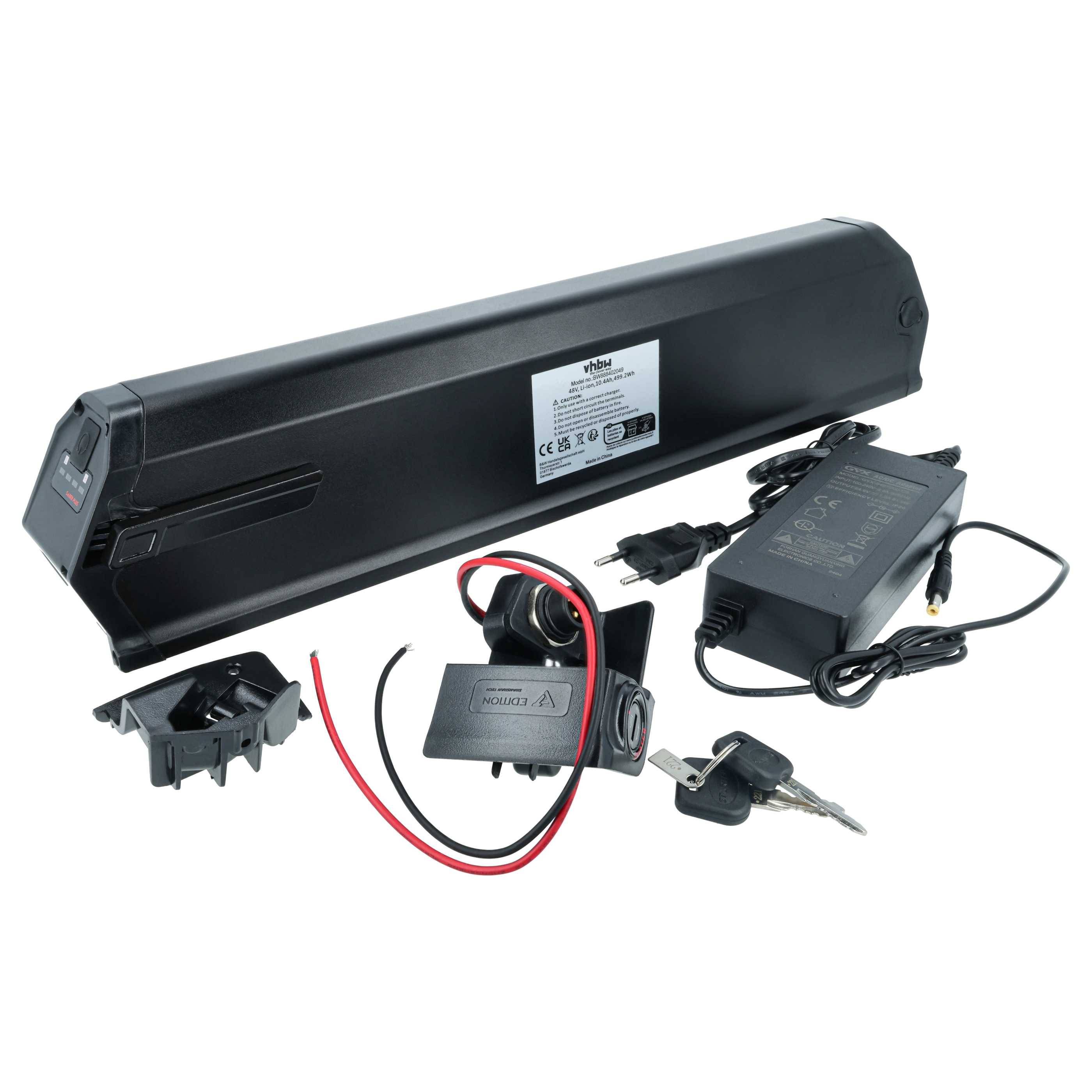 vhbw Akku kompatibel mit NCM Venice | Moscow+, Venice+ E-Bike Elektrofahrrad (10,4 Ah, 48 V, Li-Ion) + Ladegerät --0