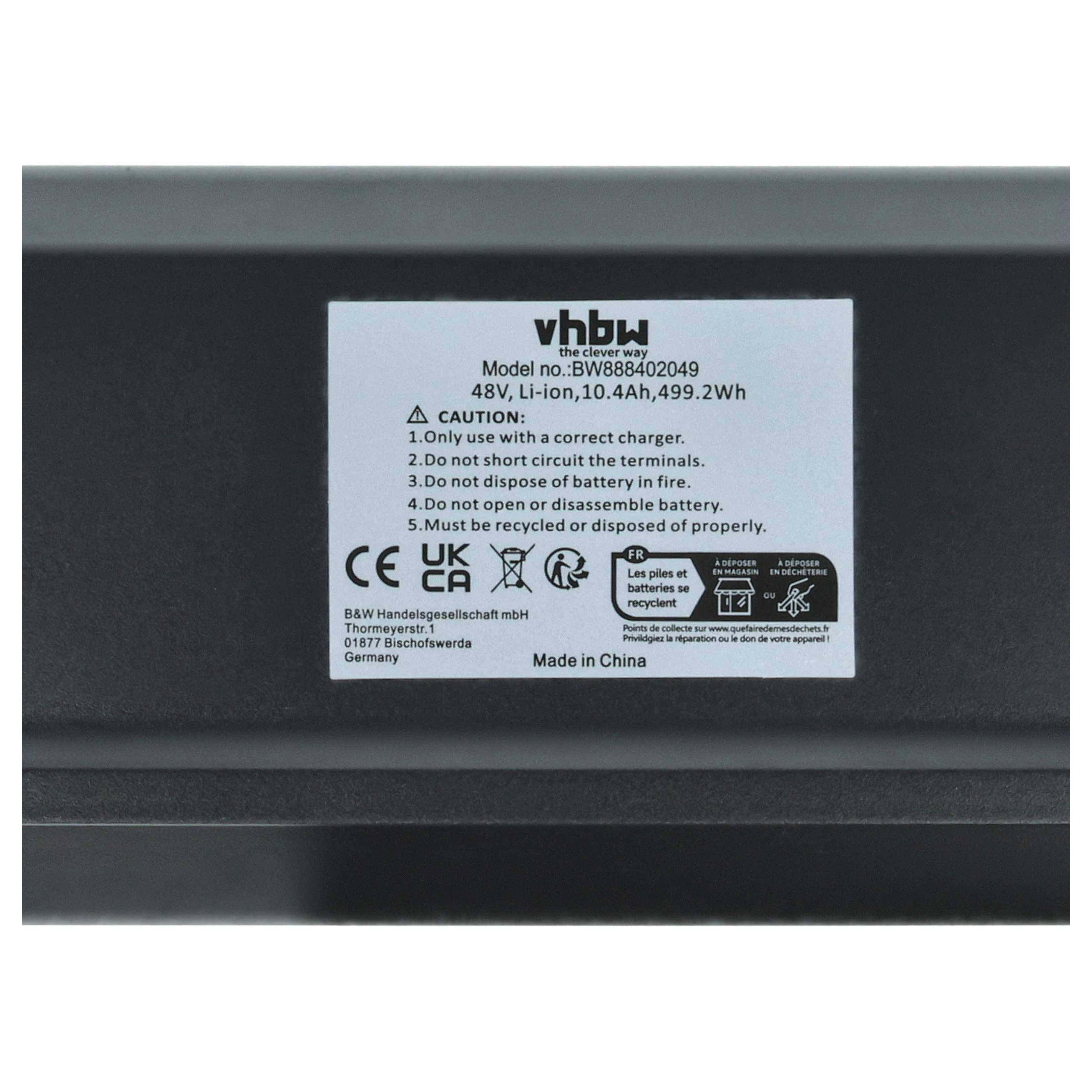 vhbw Akku kompatibel mit NCM Venice | Moscow+, Venice+ E-Bike Elektrofahrrad (10,4 Ah, 48 V, Li-Ion) + Ladegerät --3