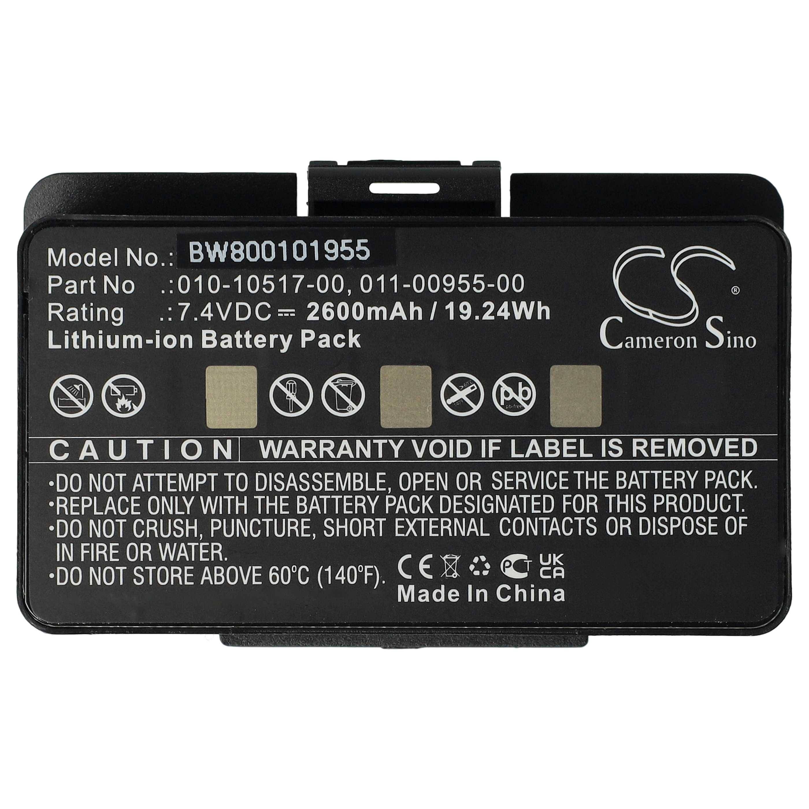 vhbw Akku kompatibel mit Garmin 010-00543-00 | EGM478, 100054300, 3580100054300 GPS Navigation Navi (2600 mAh, 8,4 V-1
