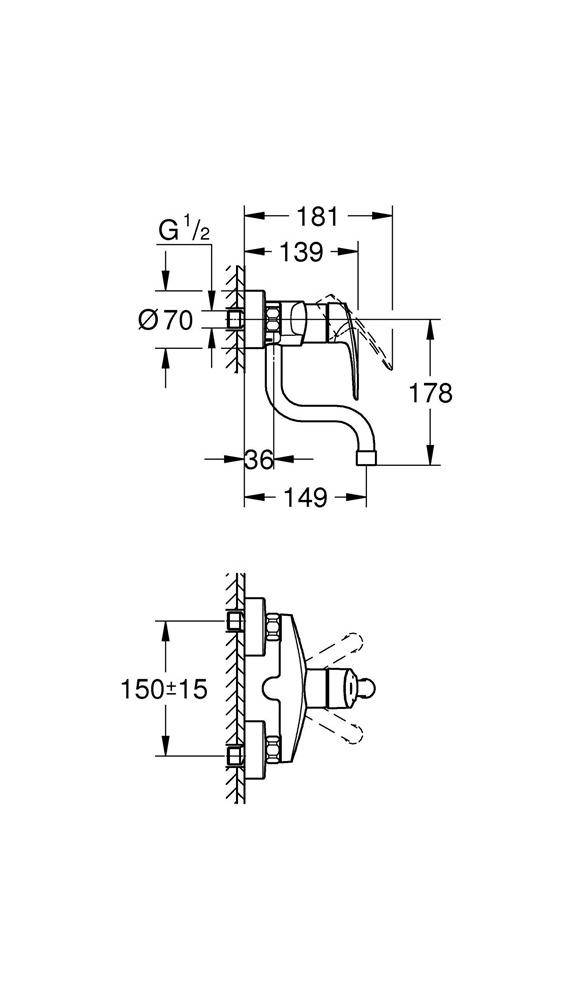 GROHE EH-Spültischbatterie EUROSMART 1/2Zoll chr chrom 31509_3-2