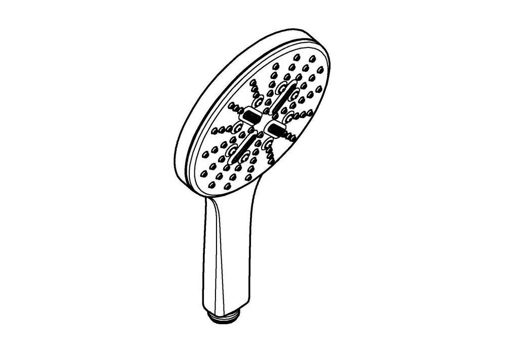 Grohe Rainshower SmartActive 130 Handbrause, 3 Strahlarten, max. Durchfluss 8,5l/min, Chrom, 26574000-0