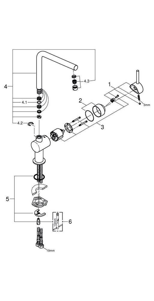 GROHE Einhand-Spültischbatterie Minta 31375 L-Auslauf chrom-1