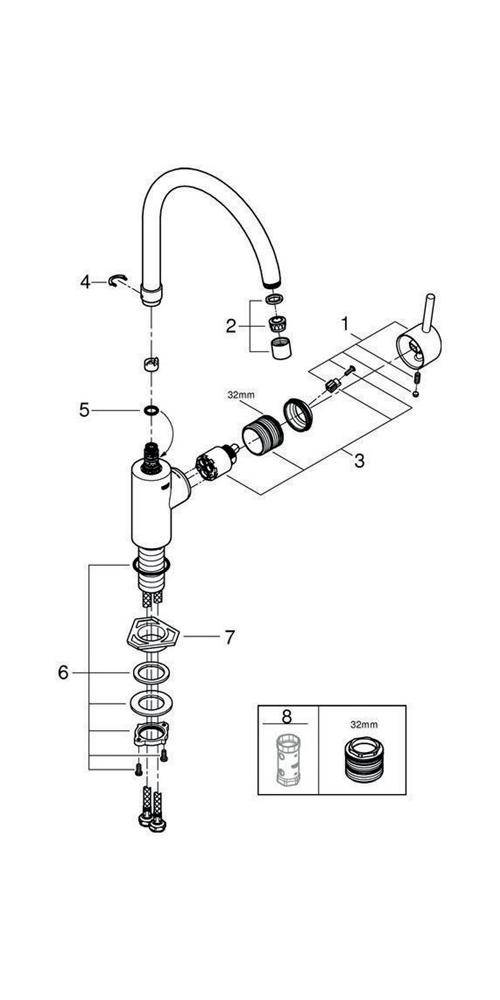 GROHE Einhand-Spültischbatterie CONCETTO 1/2Zoll, hoher Auslauf chrom-1