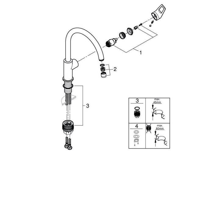 GROHE Einhand-Spültischarmatur BAULOOP 1/2Zoll, hoher Auslauf chrom-4