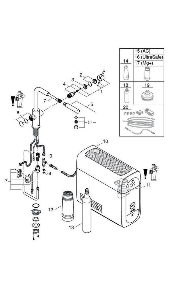 Grohe EH-Spültischbatterie BLUE HOME Starter-Kit L-Auslauf su-st-1