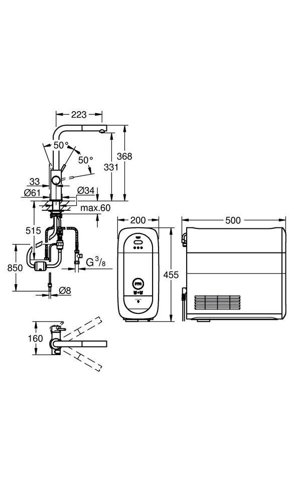 Grohe EH-Spültischbatterie BLUE HOME Starter-Kit L-Auslauf su-st-2