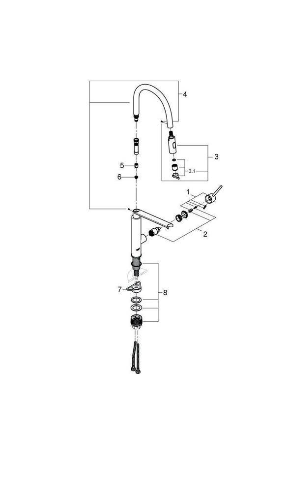 GROHE Einhand-Spültischbatterie Concetto 31491 ausziehbare Profibrause chrom-1