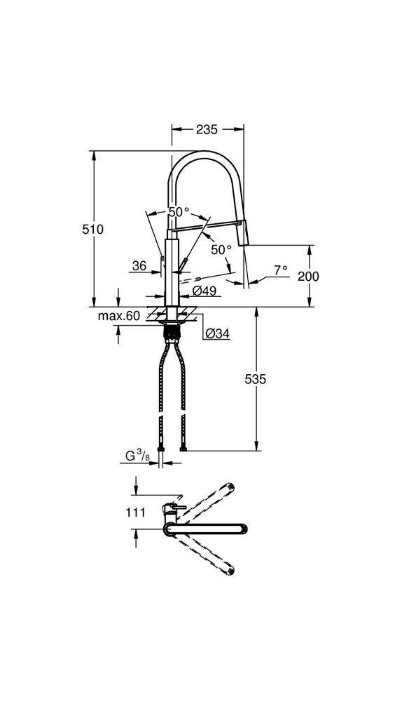 GROHE Einhand-Spültischbatterie Concetto 31491 ausziehbare Profibrause chrom-2