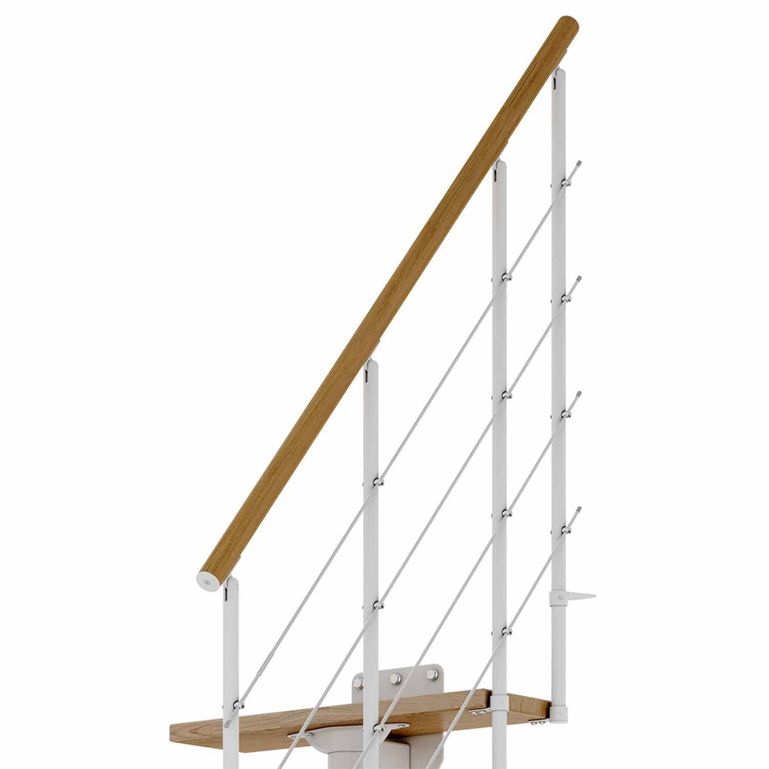 Dolle Mittelholmtreppe Boston 228-300cm Geschosshöhe ¼-gewendelt in Eiche/Weiss-1